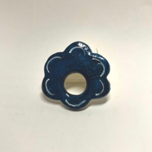 flower brooch blue